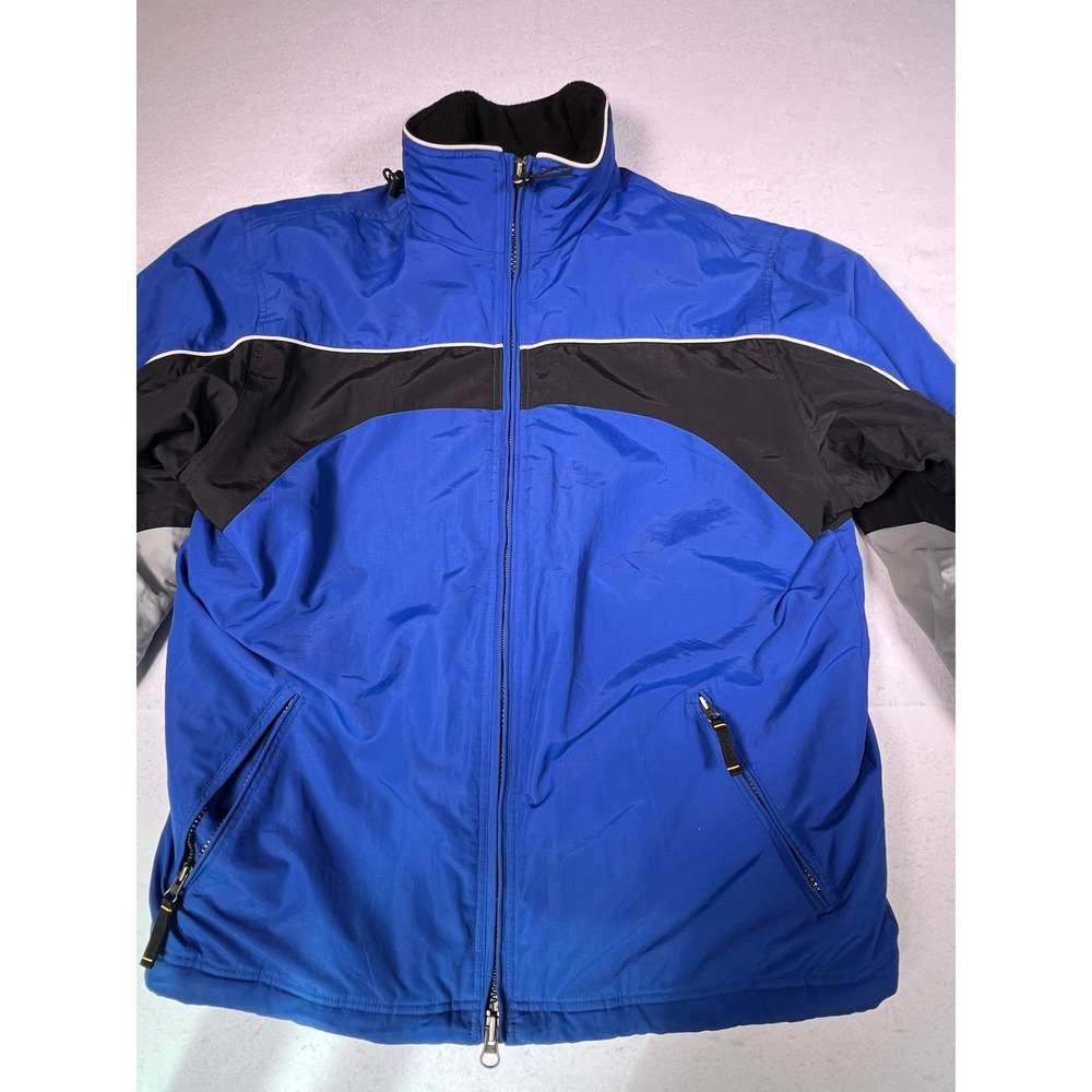 Sonoma Sport Windbreaker Jacket Mens Medium Blue Black Excellent